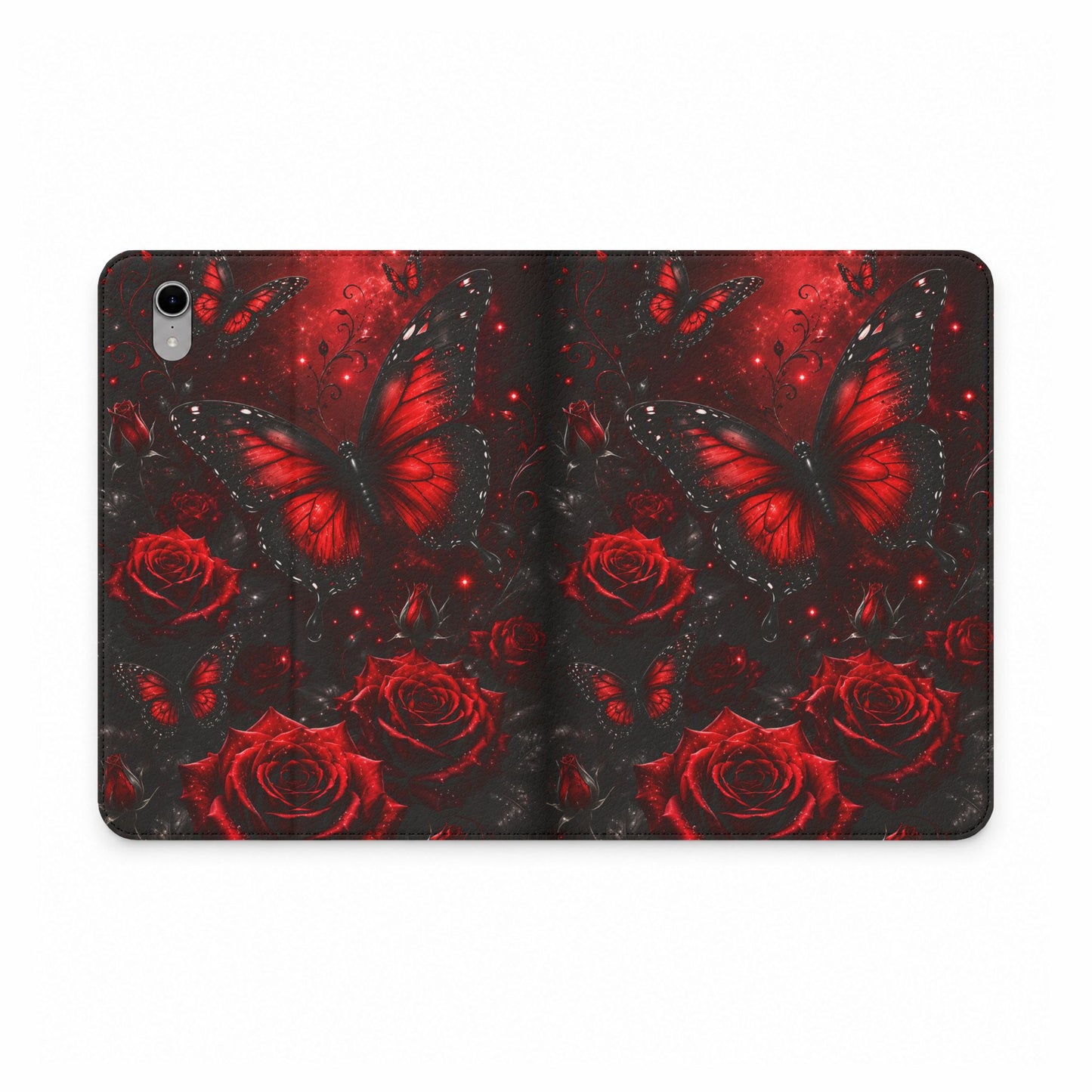 Crimson Metamorphosis™ Tablet Folio Case for iPad | Premium Vegan Leather Protective Cover