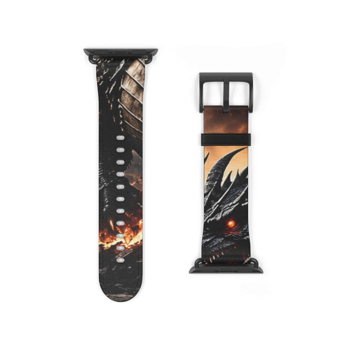 Ashen Dominion™ Apple Watch Band | Dragon Faux Leather Watch Strap