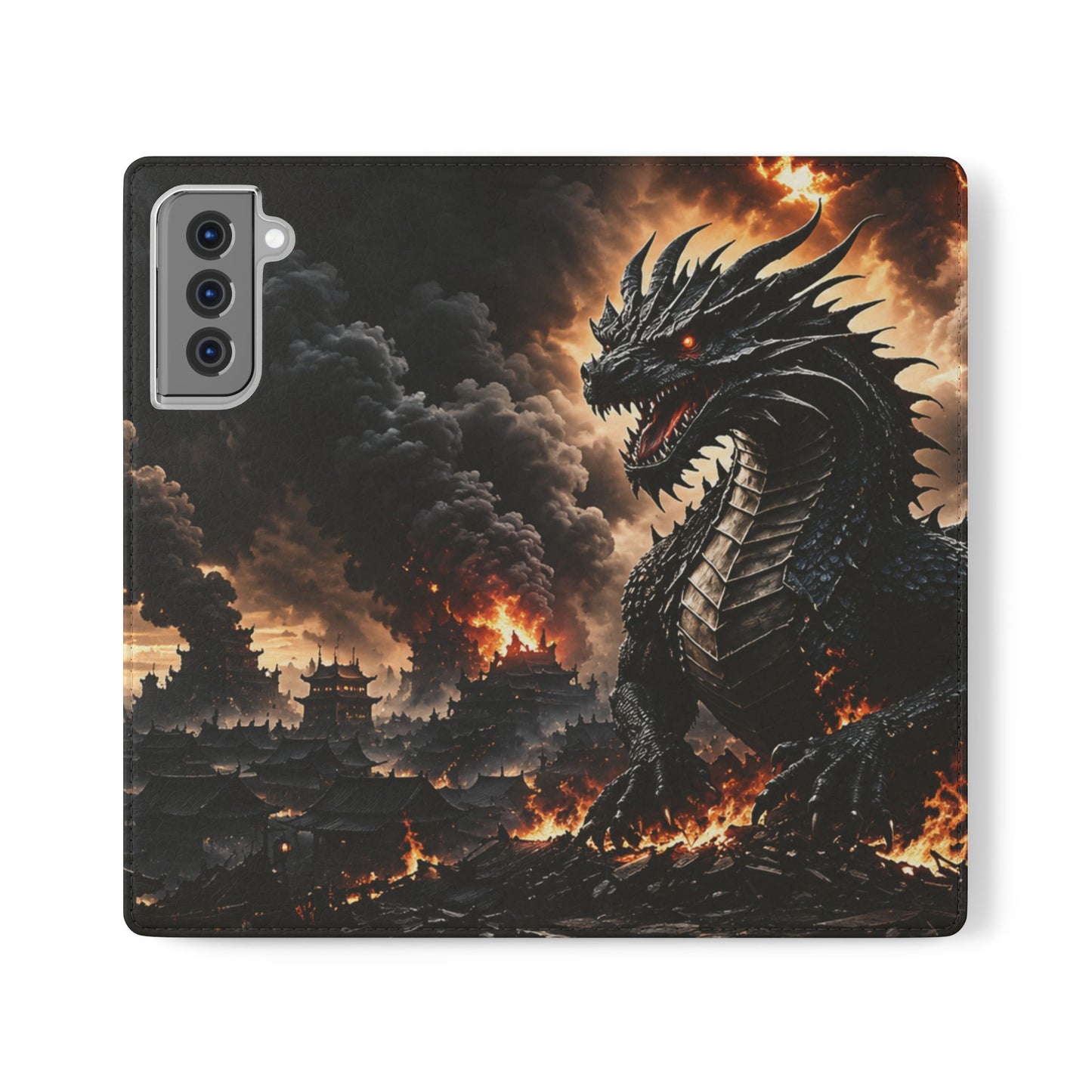 Ashen Dominion™ Flip Case for Samsung Galaxy | Premium Vegan Leather Wallet Case