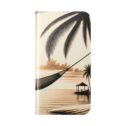 Island Serenity™ Faux Leather Flip Wallet Case for iPhone