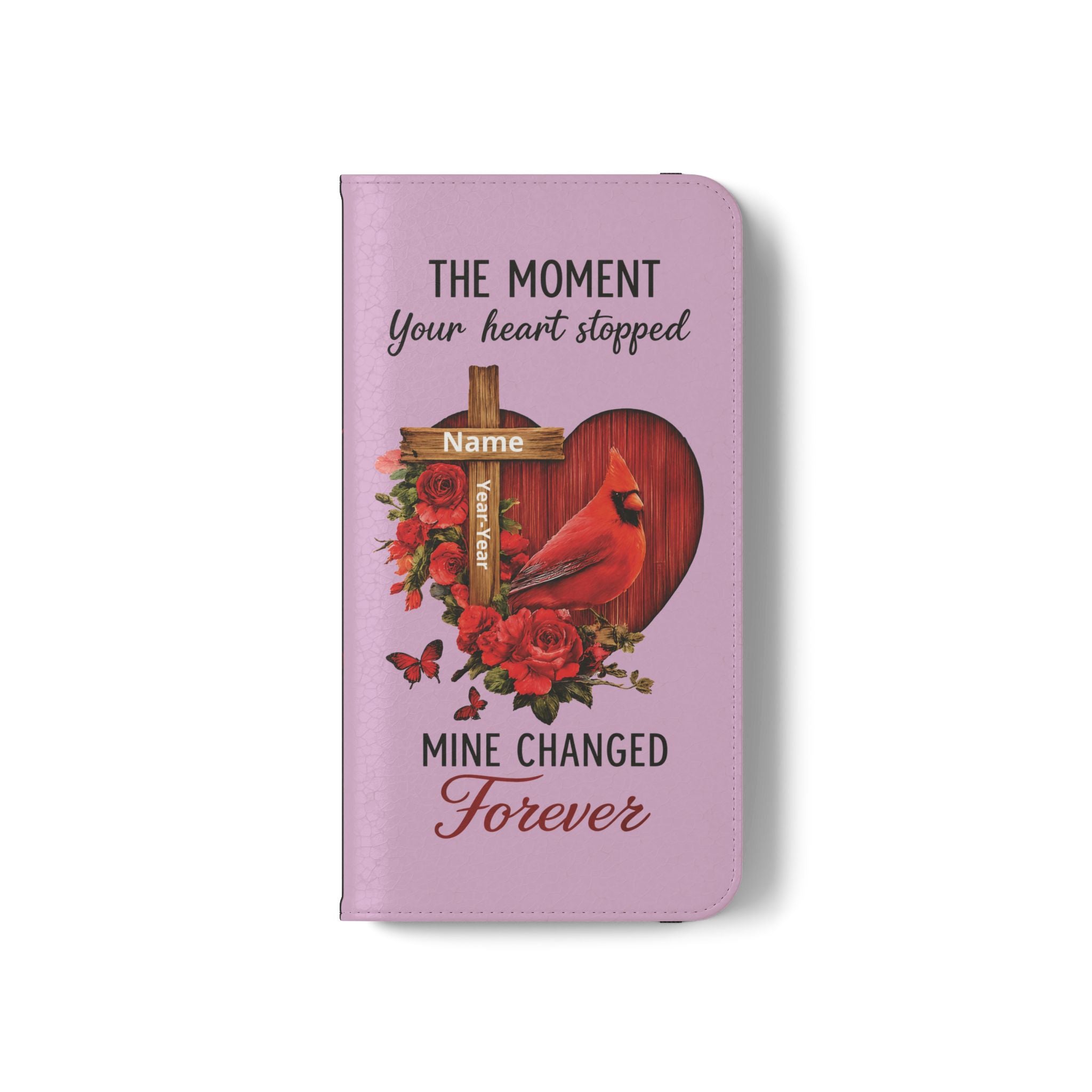 Cardinal's Promise™ Personalized Memorial Flip Wallet Case for iPhone 11-17 Series