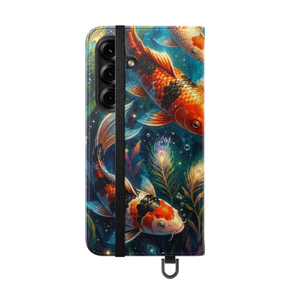Koi Serenity™ Premium Leather Flip Wallet Case for Samsung Galaxy