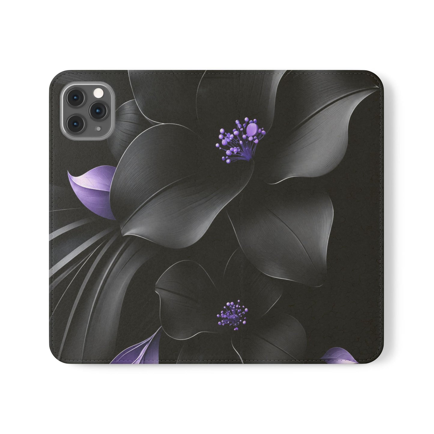 Midnight Lavender™ Flip Case for iPhone | Premium Vegan Leather Wallet Case