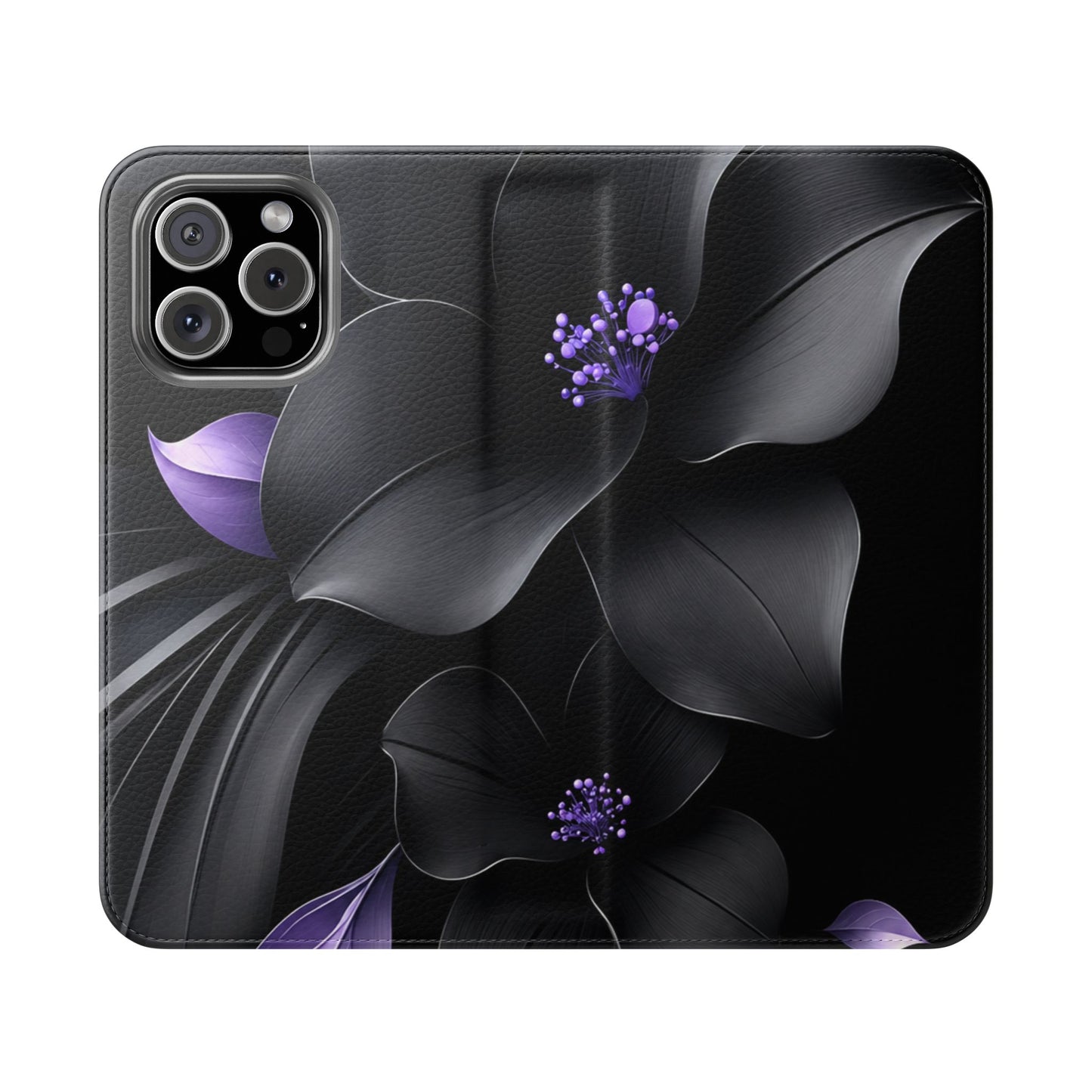 Midnight Lavender™ Flip Case for iPhone | Premium Vegan Leather Wallet Case