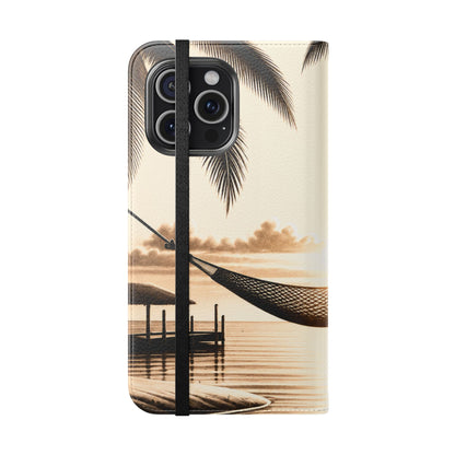 Island Serenity™ Faux Leather Flip Wallet Case for iPhone