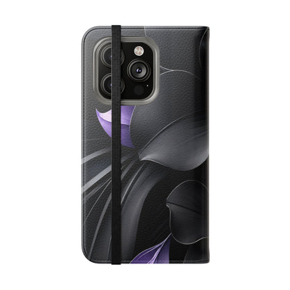 Midnight Lavender™ Flip Case for iPhone | Premium Vegan Leather Wallet Case