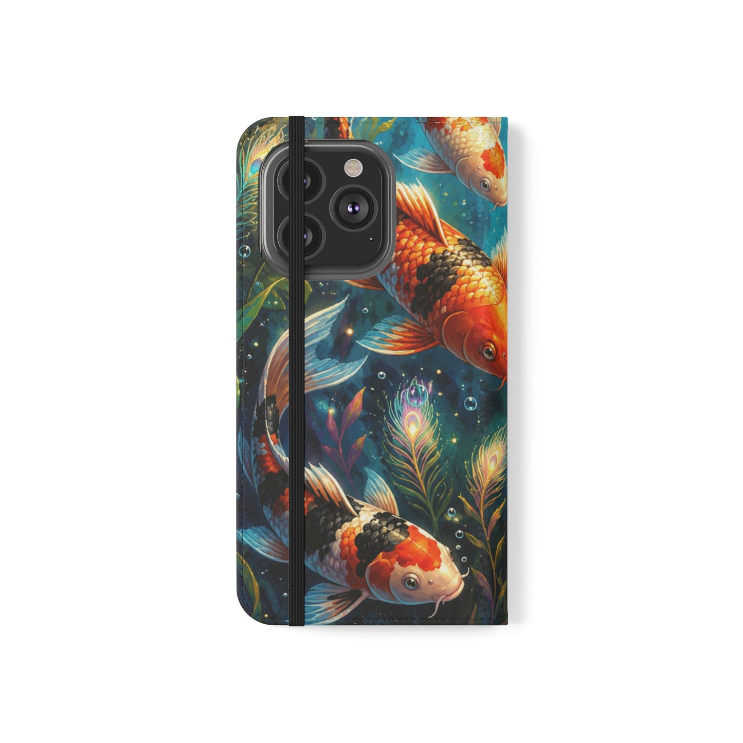 Koi Serenity™ Premium Leather Flip Wallet Case for iPhone