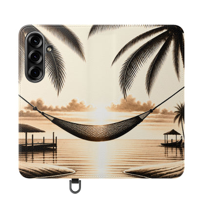 Island Serenity™ Faux Leather Flip Wallet Case for Samsung Galaxy