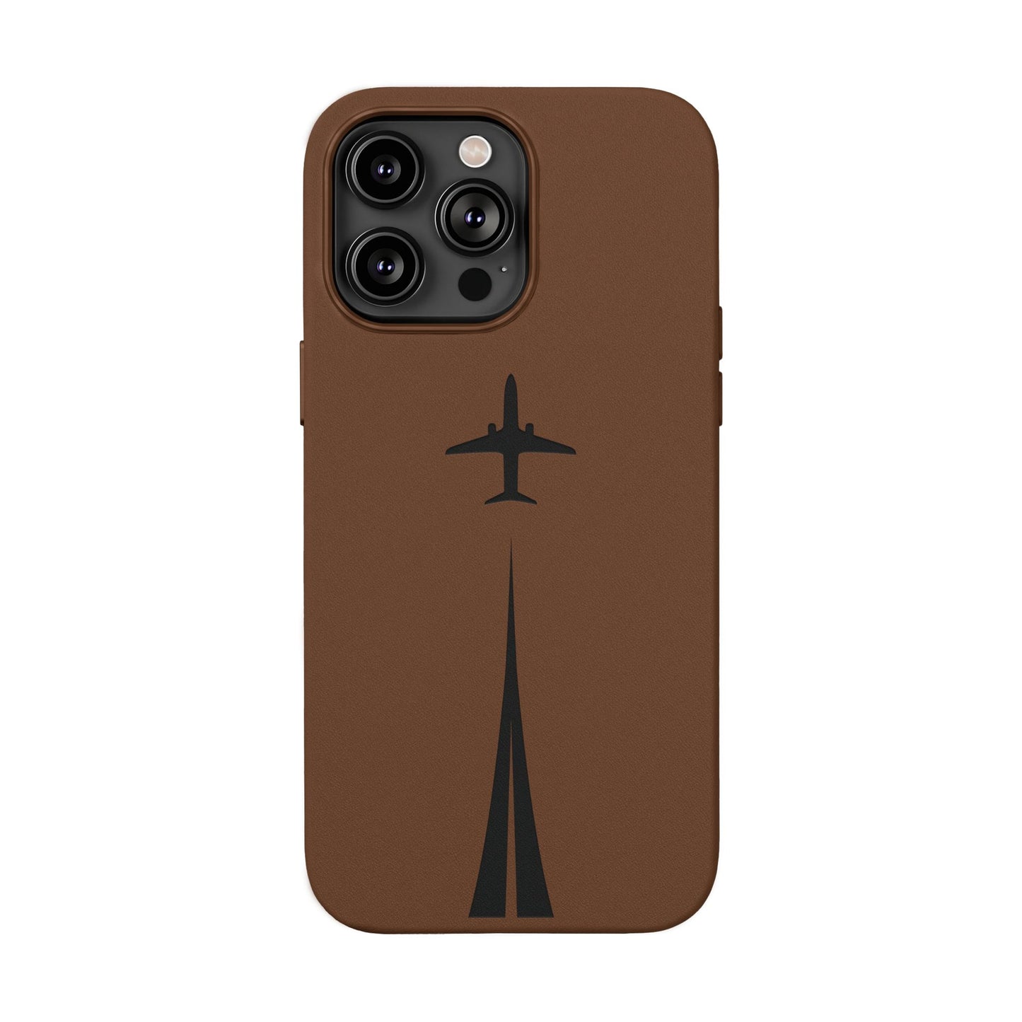 Étui en cuir PU gravé Take Off™ pour iPhone