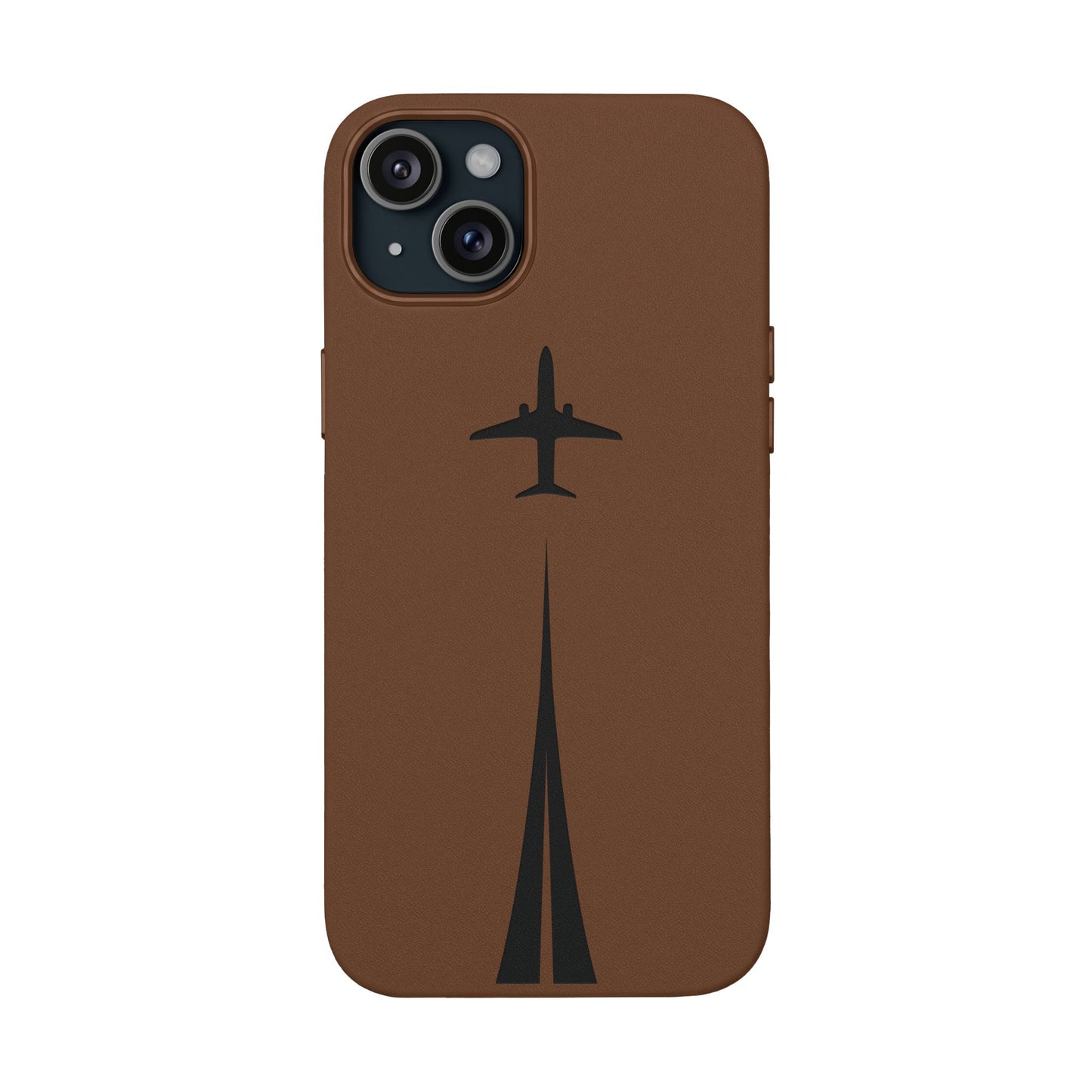 Étui en cuir PU gravé Take Off™ pour iPhone