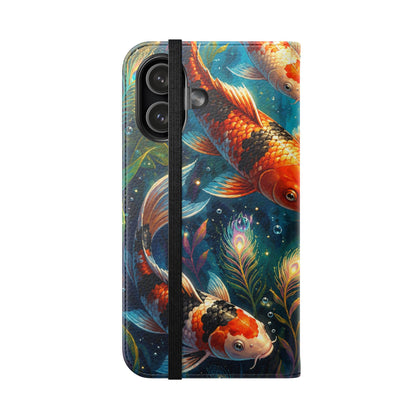 Koi Serenity™ Premium Leather Flip Wallet Case for iPhone