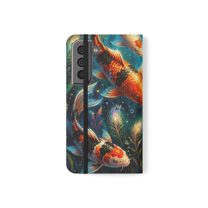 Koi Serenity™ Premium Leather Flip Wallet Case for Samsung Galaxy