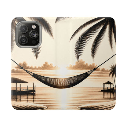 Island Serenity™ Faux Leather Flip Wallet Case for iPhone