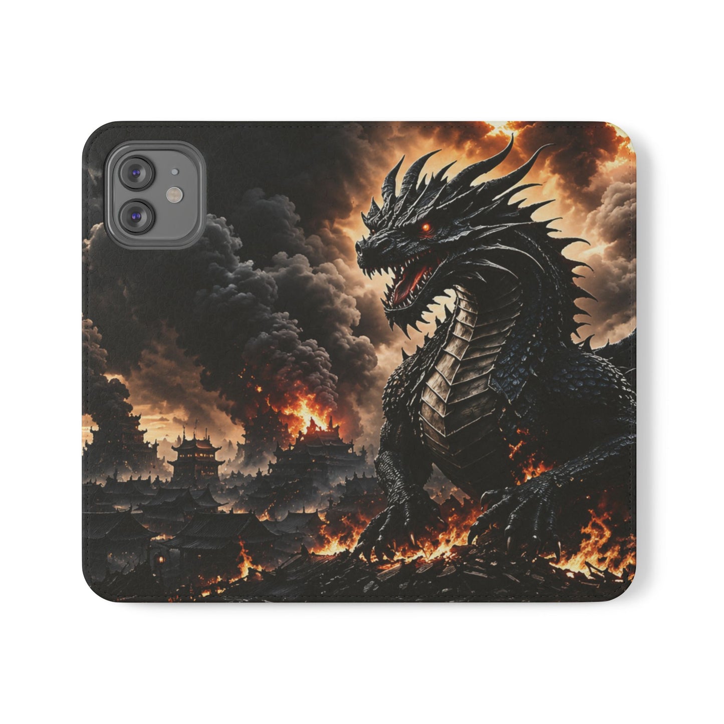 Ashen Dominion™ Flip Case for iPhone | Premium Vegan Leather Wallet Case