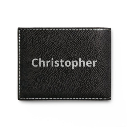 Personalized Take Off™ RFID Bi-Fold Wallet with Flip-Up ID Holder | Custom Engraved Travel Wallet