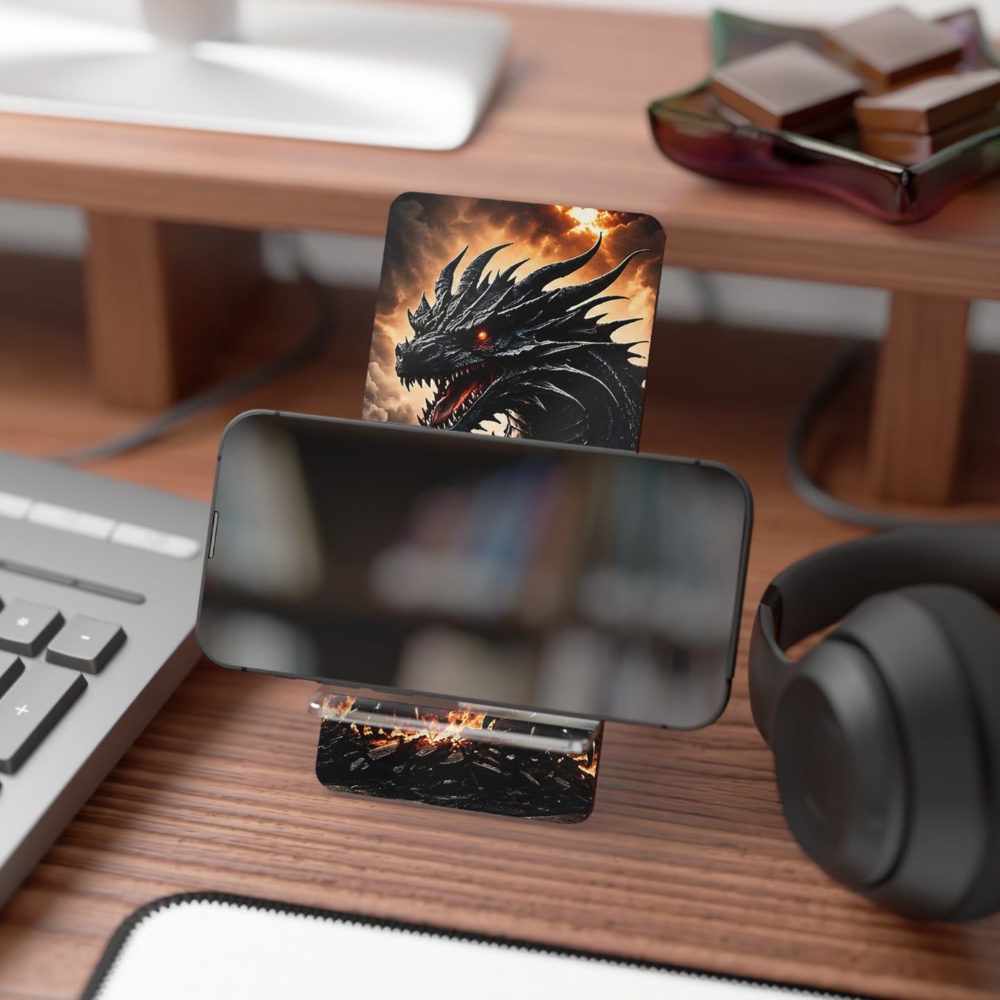 Ashen Dominion™ Mobile Display Stand for Smartphones | Dragon Phone Stand