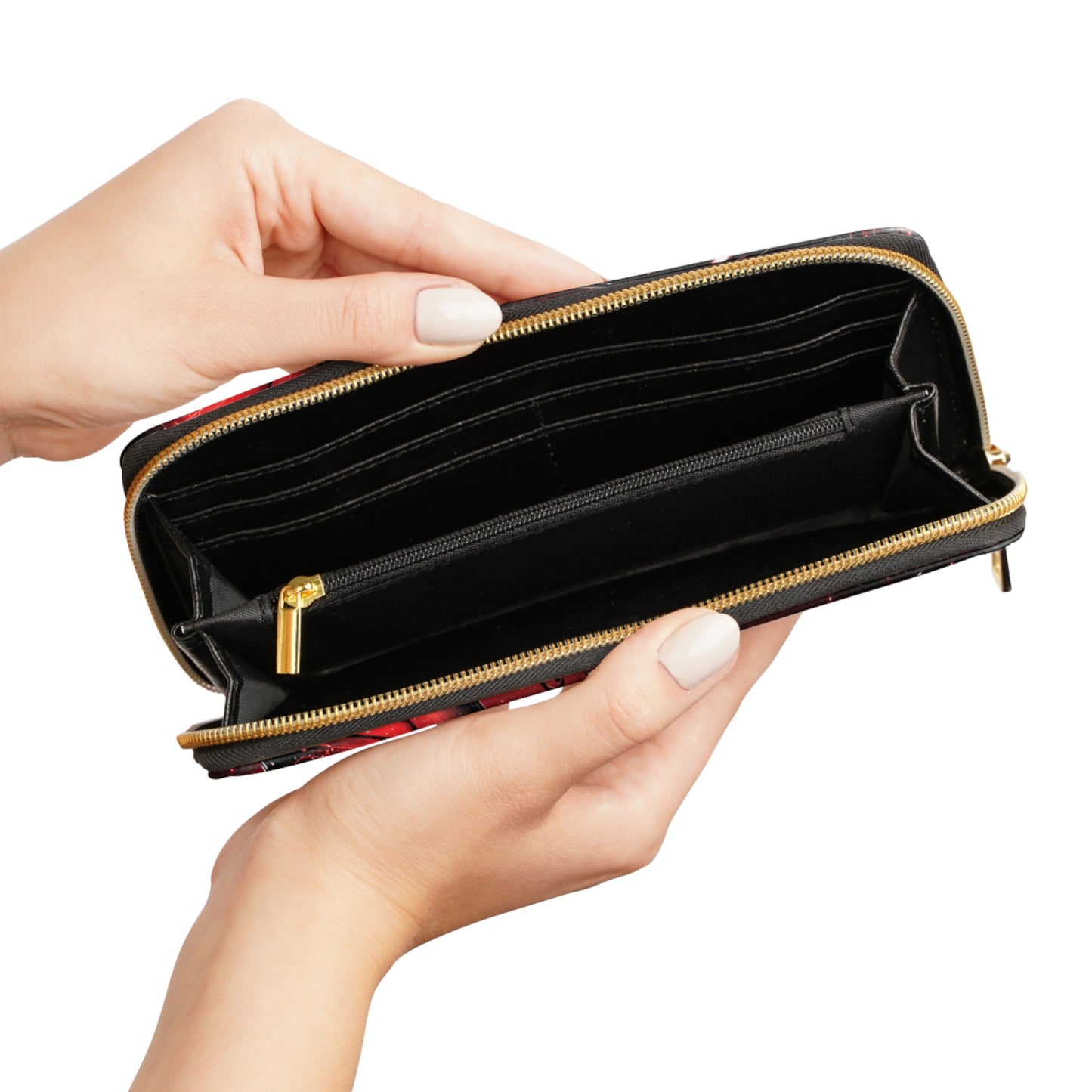 Crimson Metamorphosis™ Zipper Wallet | Faux Leather Wallet with RFID-Style Organization