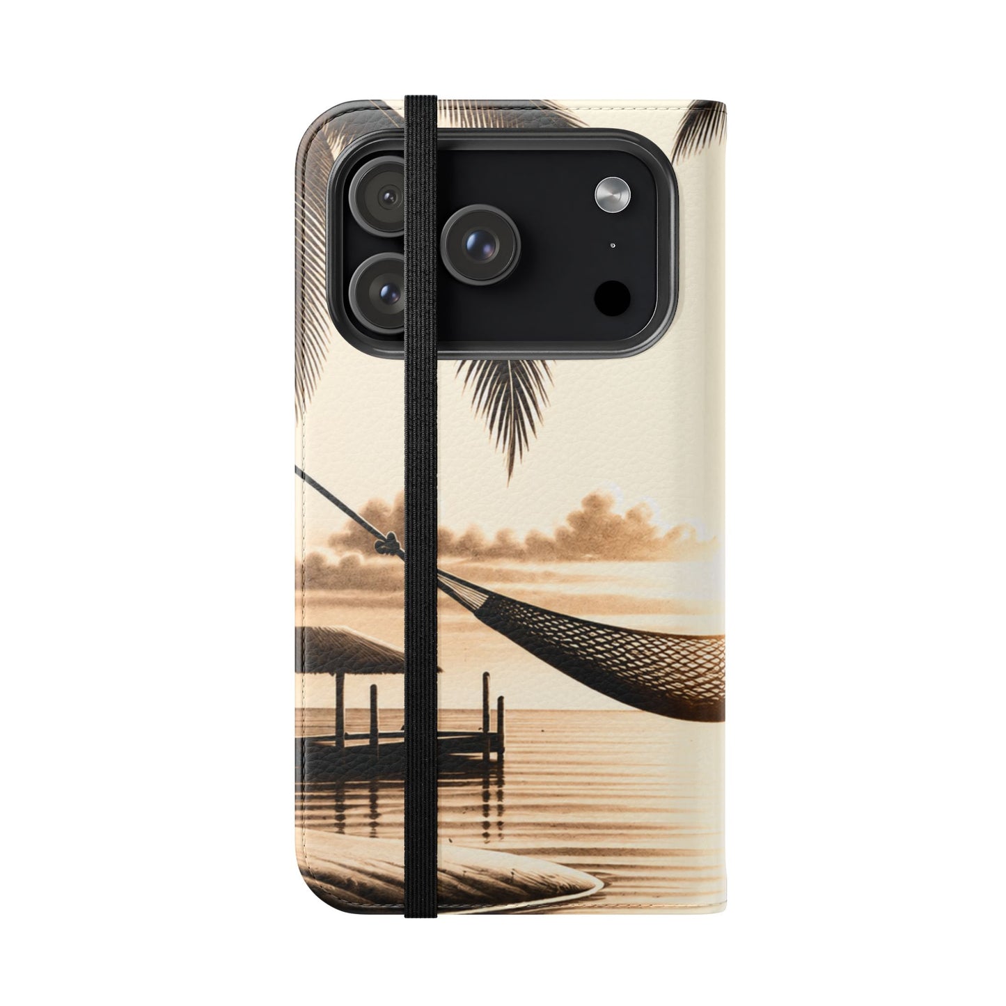 Island Serenity™ Faux Leather Flip Wallet Case for iPhone