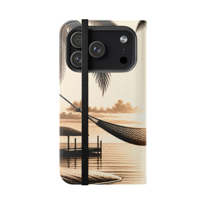 Island Serenity™ Faux Leather Flip Wallet Case for iPhone