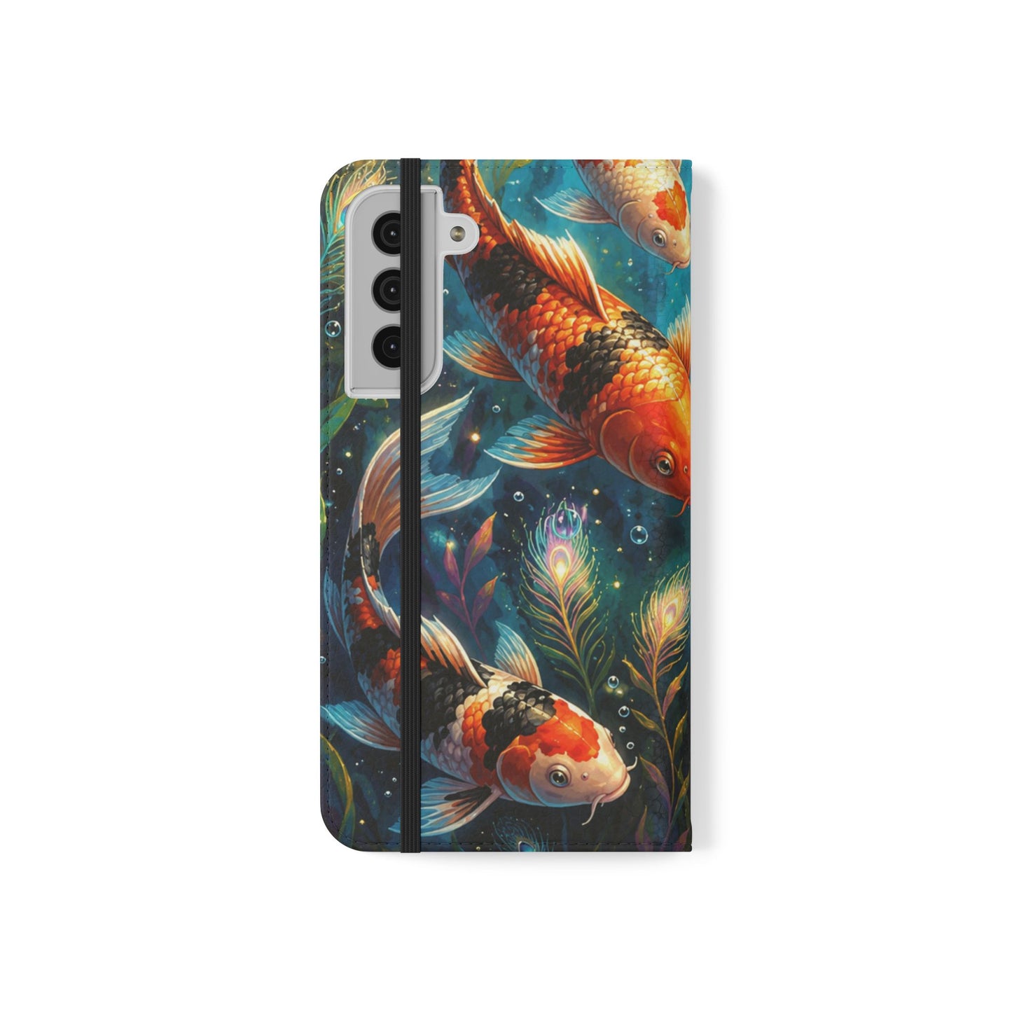 Koi Serenity™ Premium Leather Flip Wallet Case for Samsung Galaxy