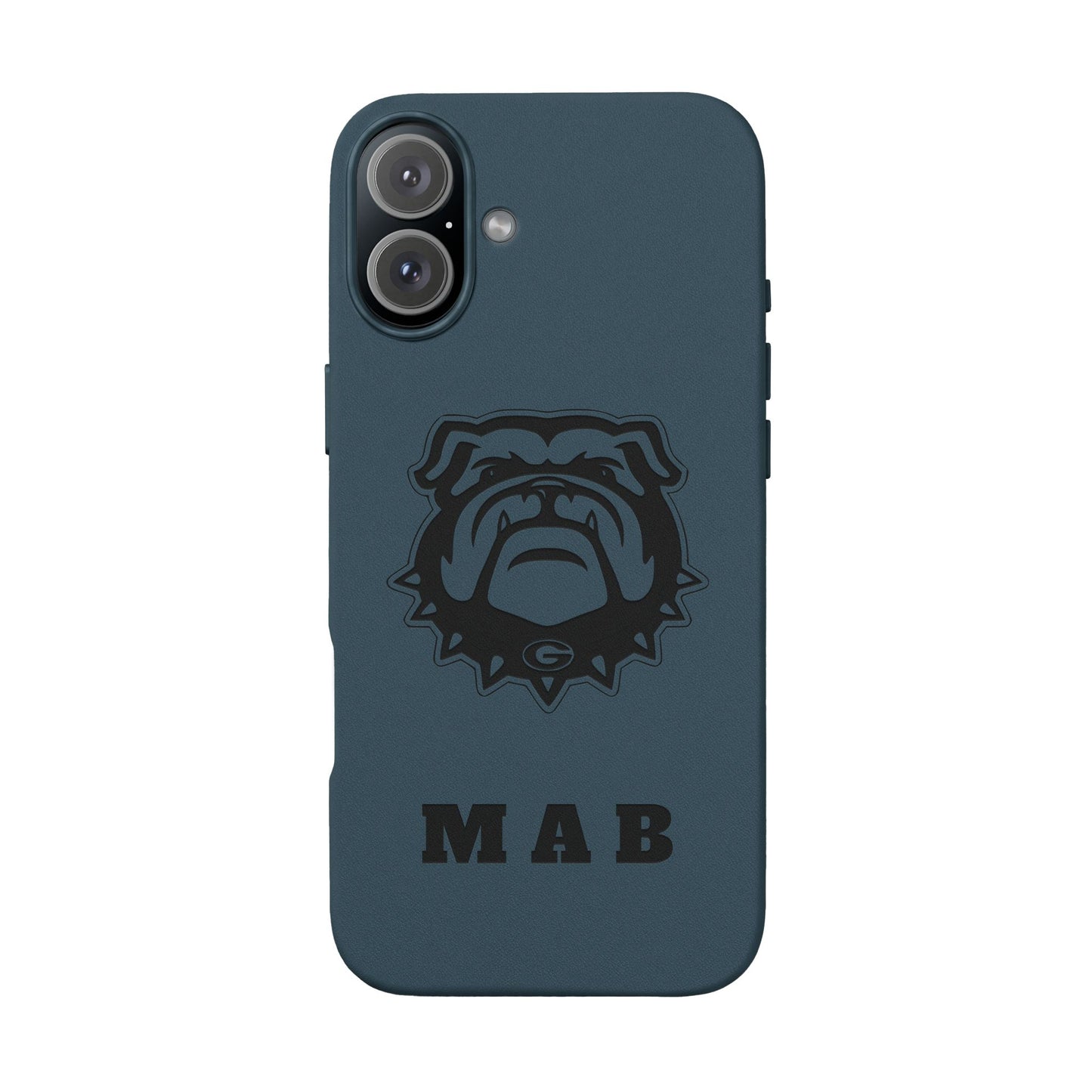 Personalized Georgia Bulldog™ Monogram Engraved PU Leather Phone Case | Custom Initials