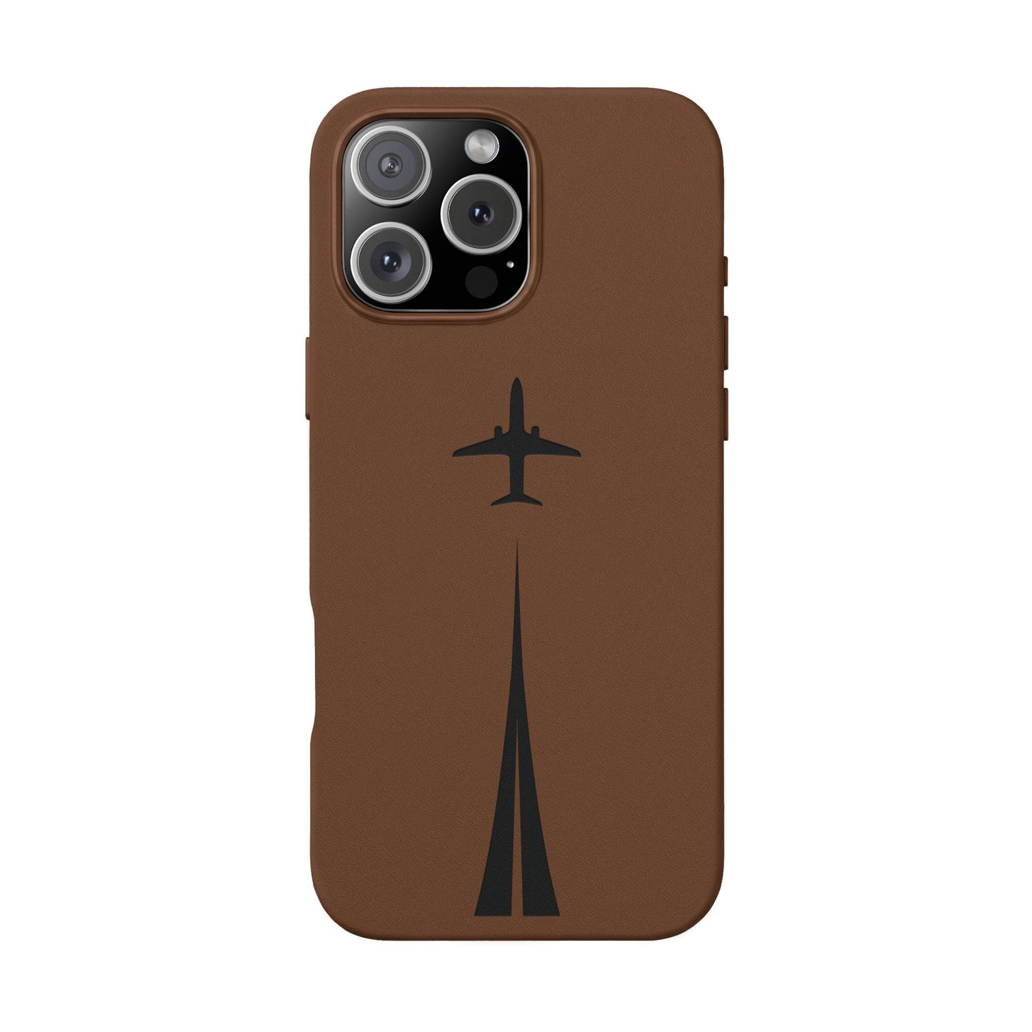 Étui en cuir PU gravé Take Off™ pour iPhone