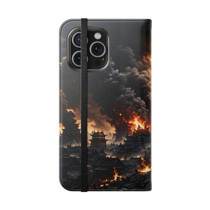 Ashen Dominion™ Flip Case for iPhone | Premium Vegan Leather Wallet Case