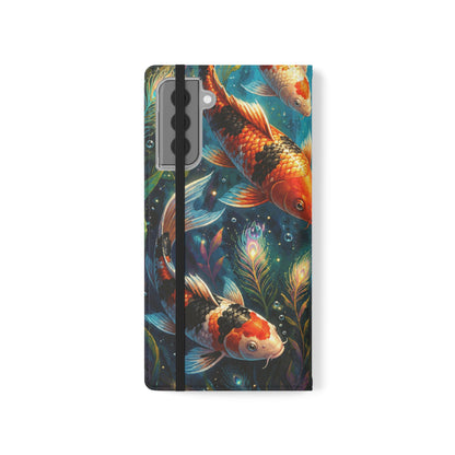 Koi Serenity™ Premium Leather Flip Wallet Case for Samsung Galaxy
