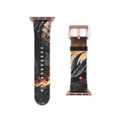 Ashen Dominion™ Apple Watch Band | Dragon Faux Leather Watch Strap