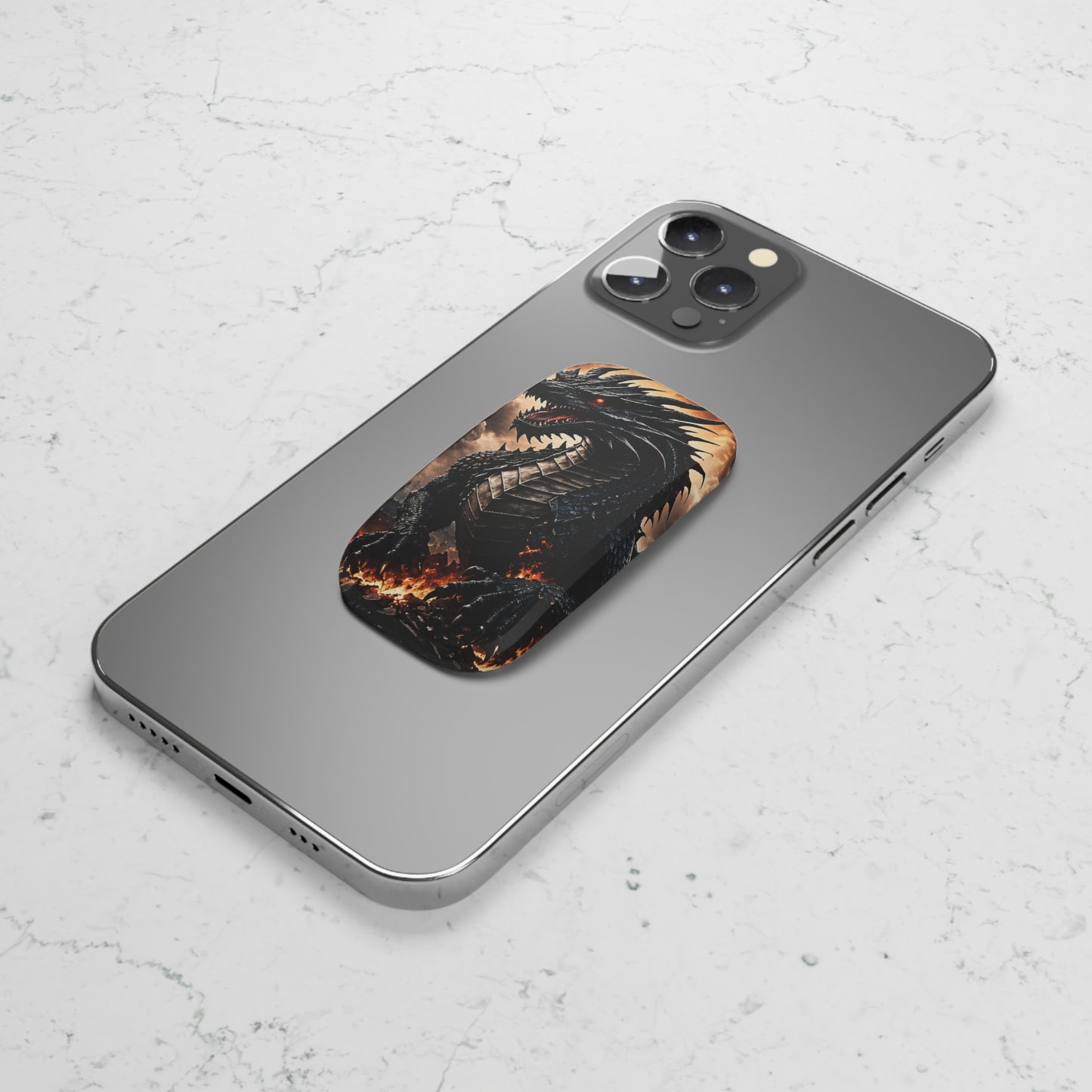 Ashen Dominion™ Phone Click-On Grip | Universal Phone Holder & Kickstand