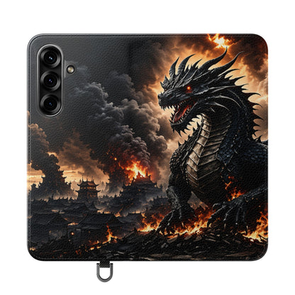 Ashen Dominion™ Flip Case for Samsung Galaxy | Premium Vegan Leather Wallet Case