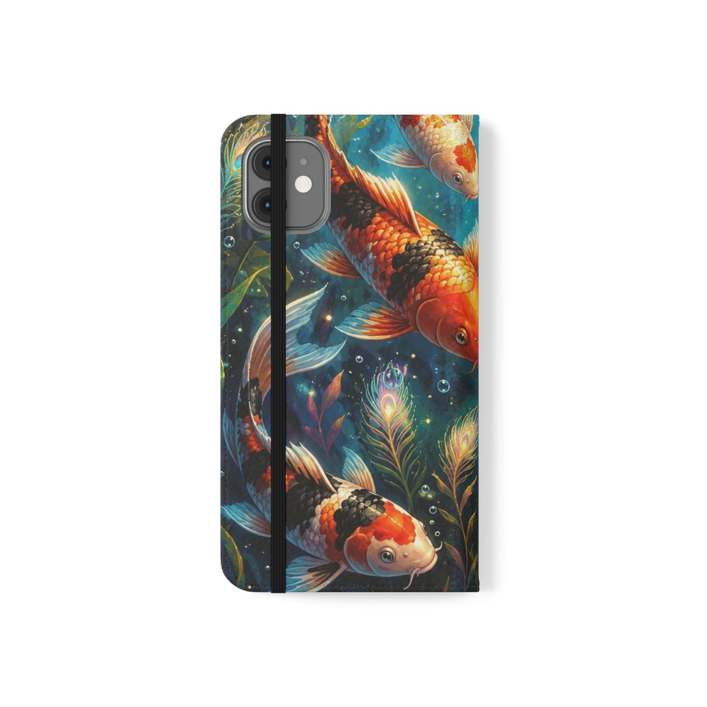 Koi Serenity™ Premium Leather Flip Wallet Case for iPhone