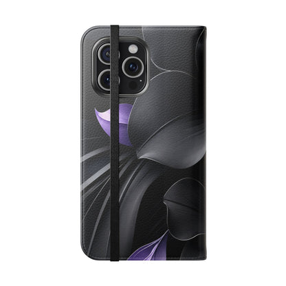Midnight Lavender™ Flip Case for iPhone | Premium Vegan Leather Wallet Case
