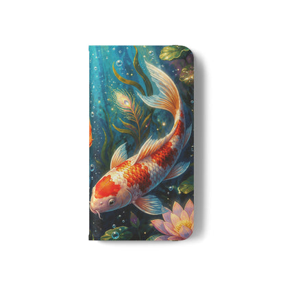 Koi Serenity™ Premium Leather Flip Wallet Case for iPhone