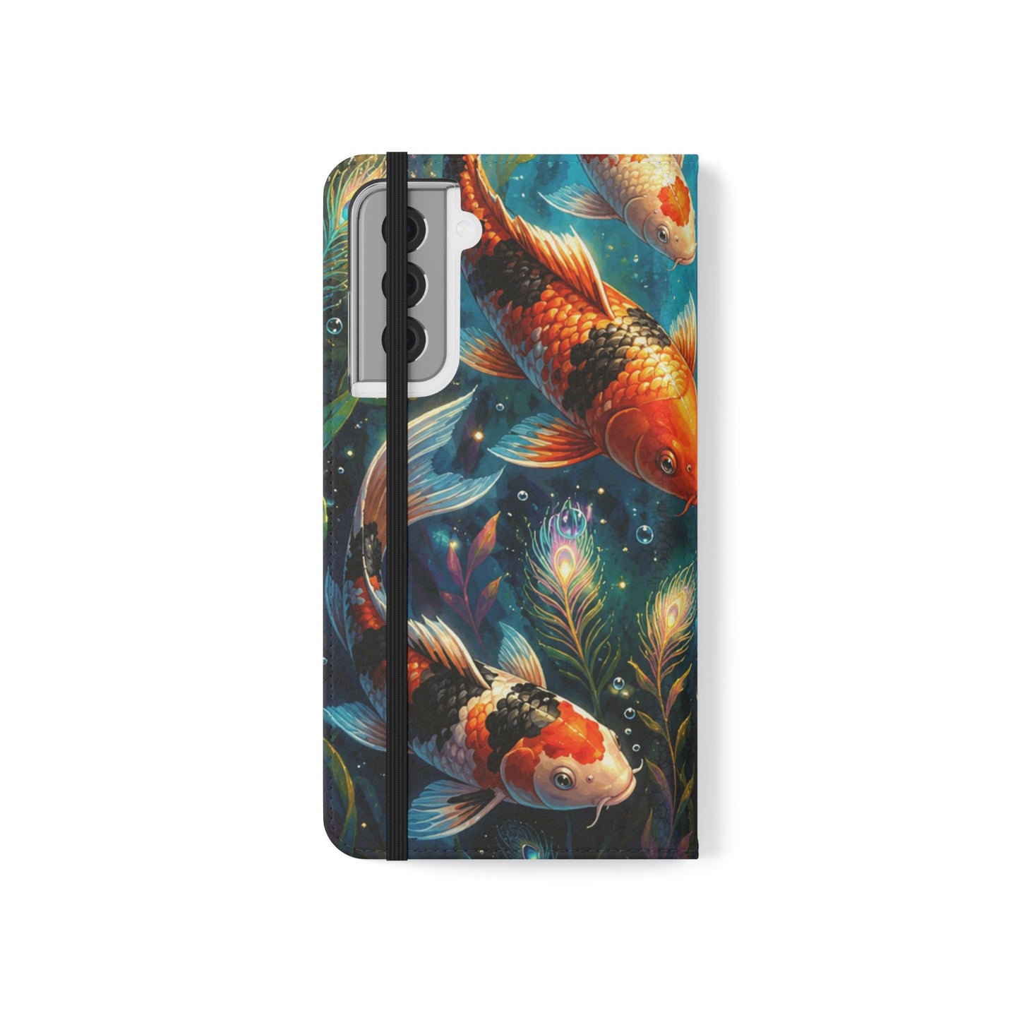 Koi Serenity™ Premium Leather Flip Wallet Case for Samsung Galaxy