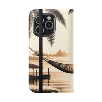 Island Serenity™ Faux Leather Flip Wallet Case for iPhone
