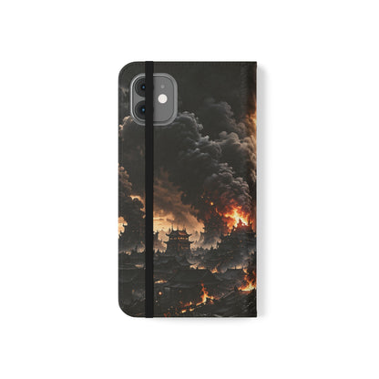 Ashen Dominion™ Flip Case for iPhone | Premium Vegan Leather Wallet Case
