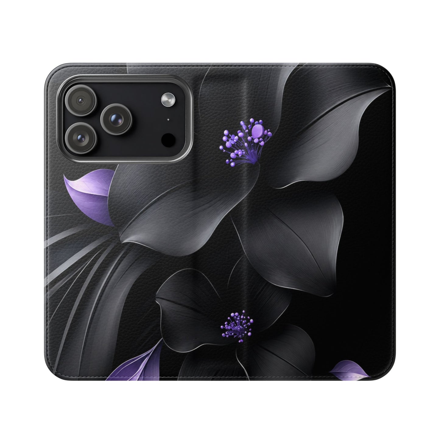 Midnight Lavender™ Flip Case for iPhone | Premium Vegan Leather Wallet Case