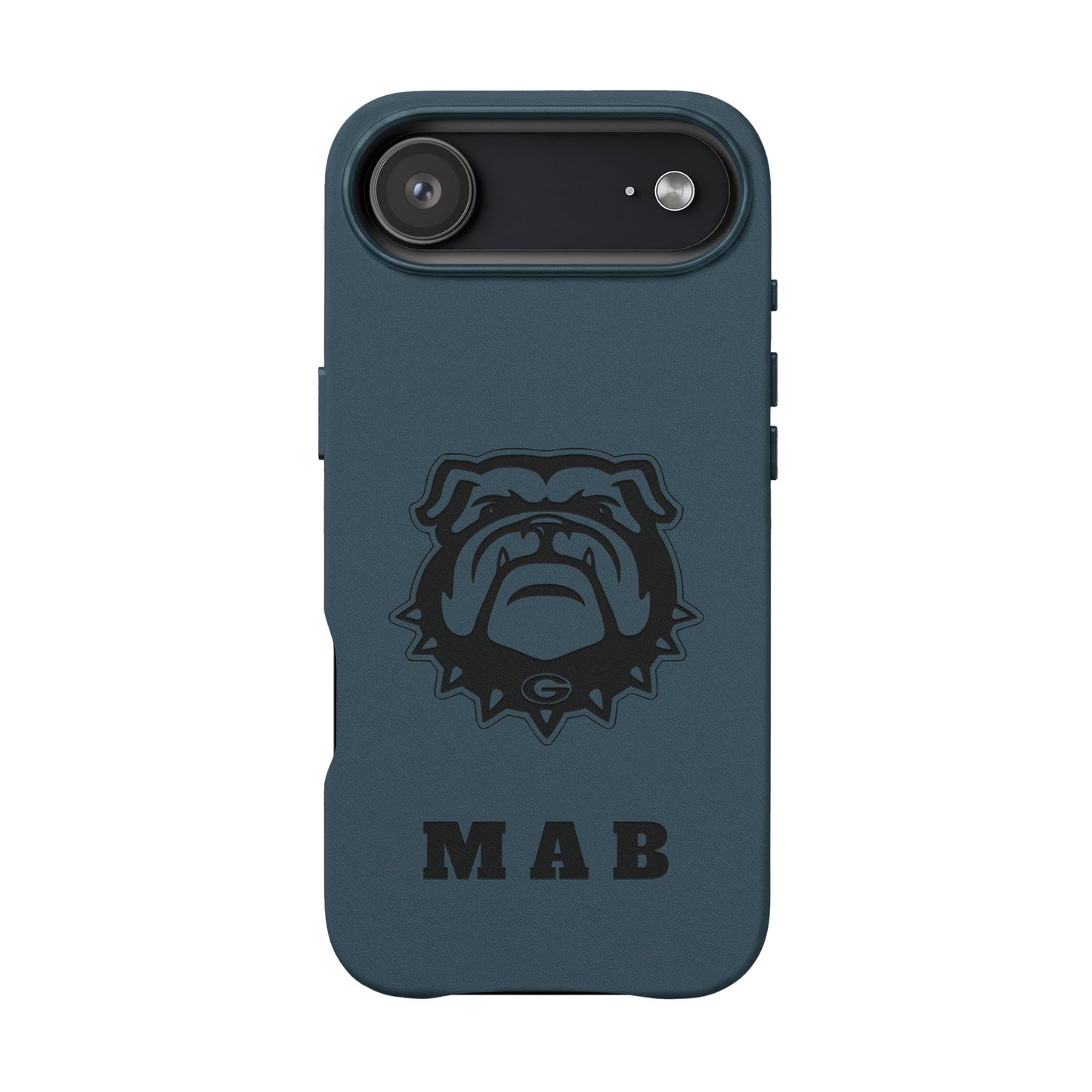 Personalized Georgia Bulldog™ Monogram Engraved PU Leather Phone Case | Custom Initials