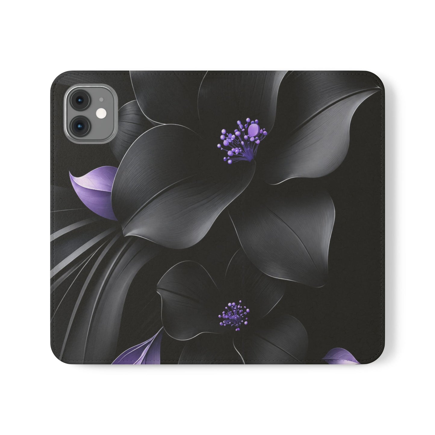 Midnight Lavender™ Flip Case for iPhone | Premium Vegan Leather Wallet Case
