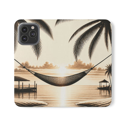 Island Serenity™ Faux Leather Flip Wallet Case for iPhone