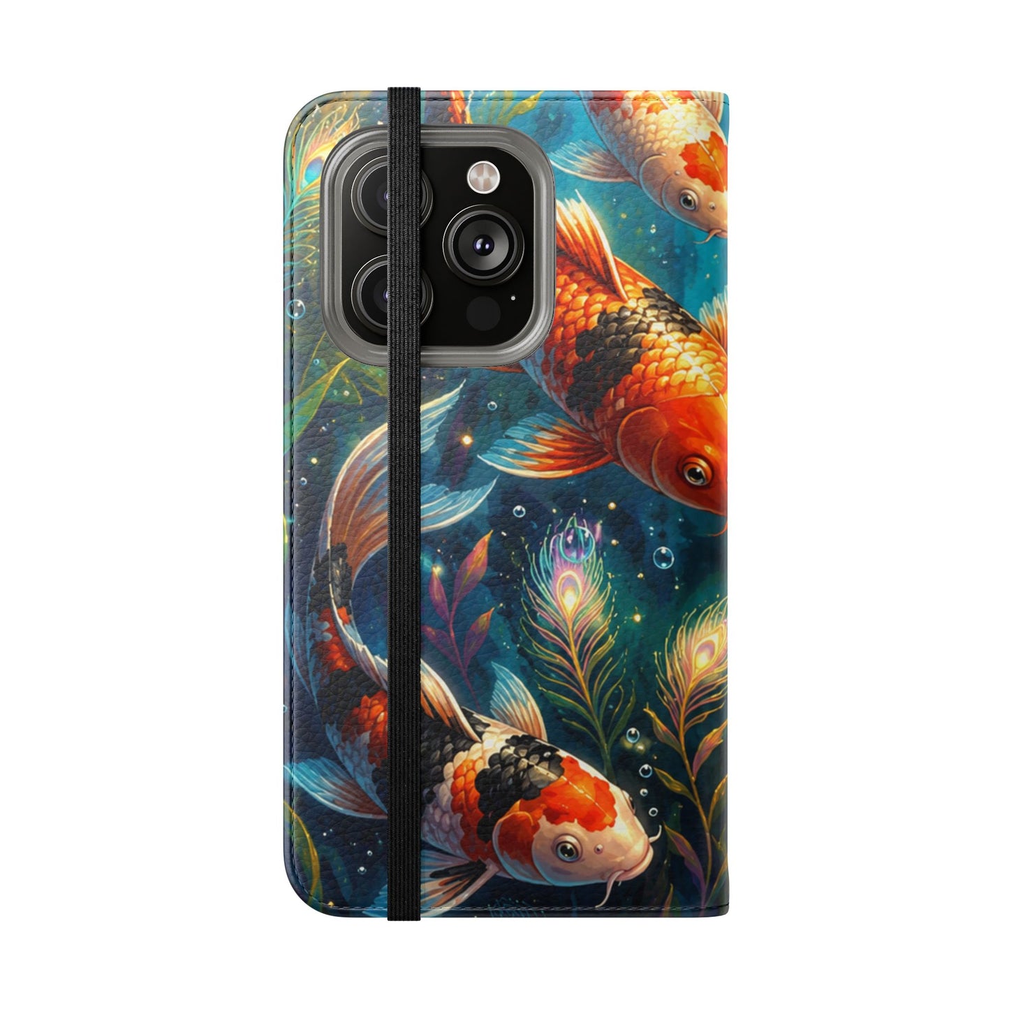 Koi Serenity™ Premium Leather Flip Wallet Case for iPhone