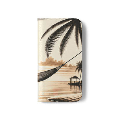 Island Serenity™ Faux Leather Flip Wallet Case for iPhone
