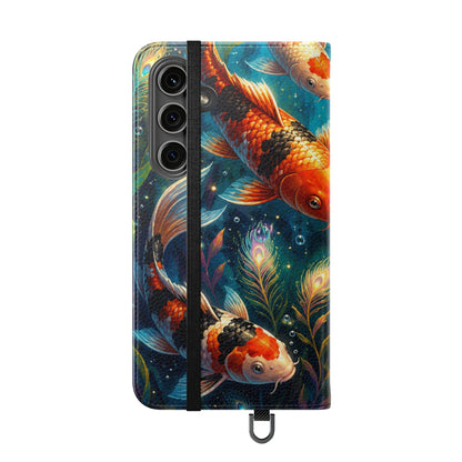 Koi Serenity™ Premium Leather Flip Wallet Case for Samsung Galaxy