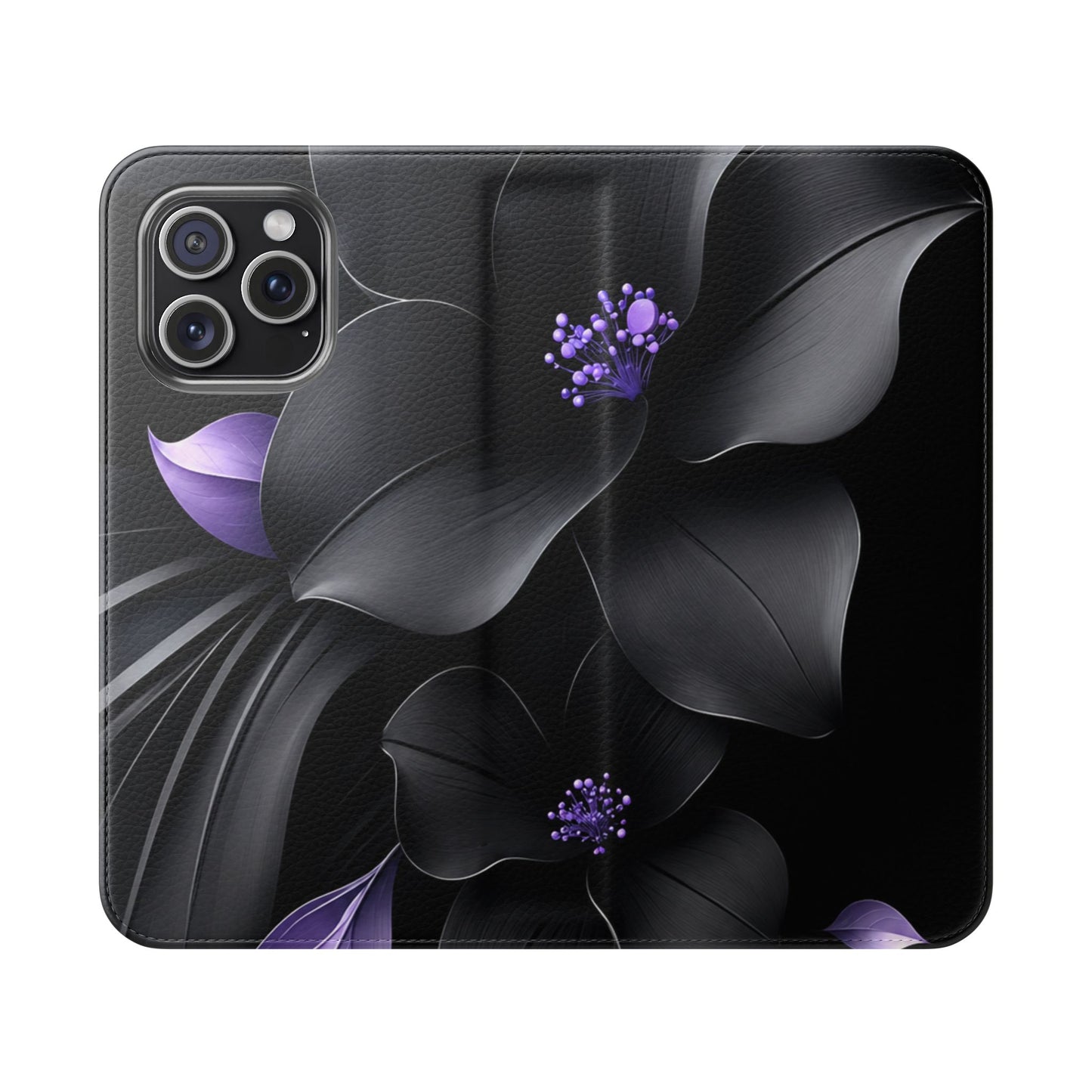 Midnight Lavender™ Flip Case for iPhone | Premium Vegan Leather Wallet Case