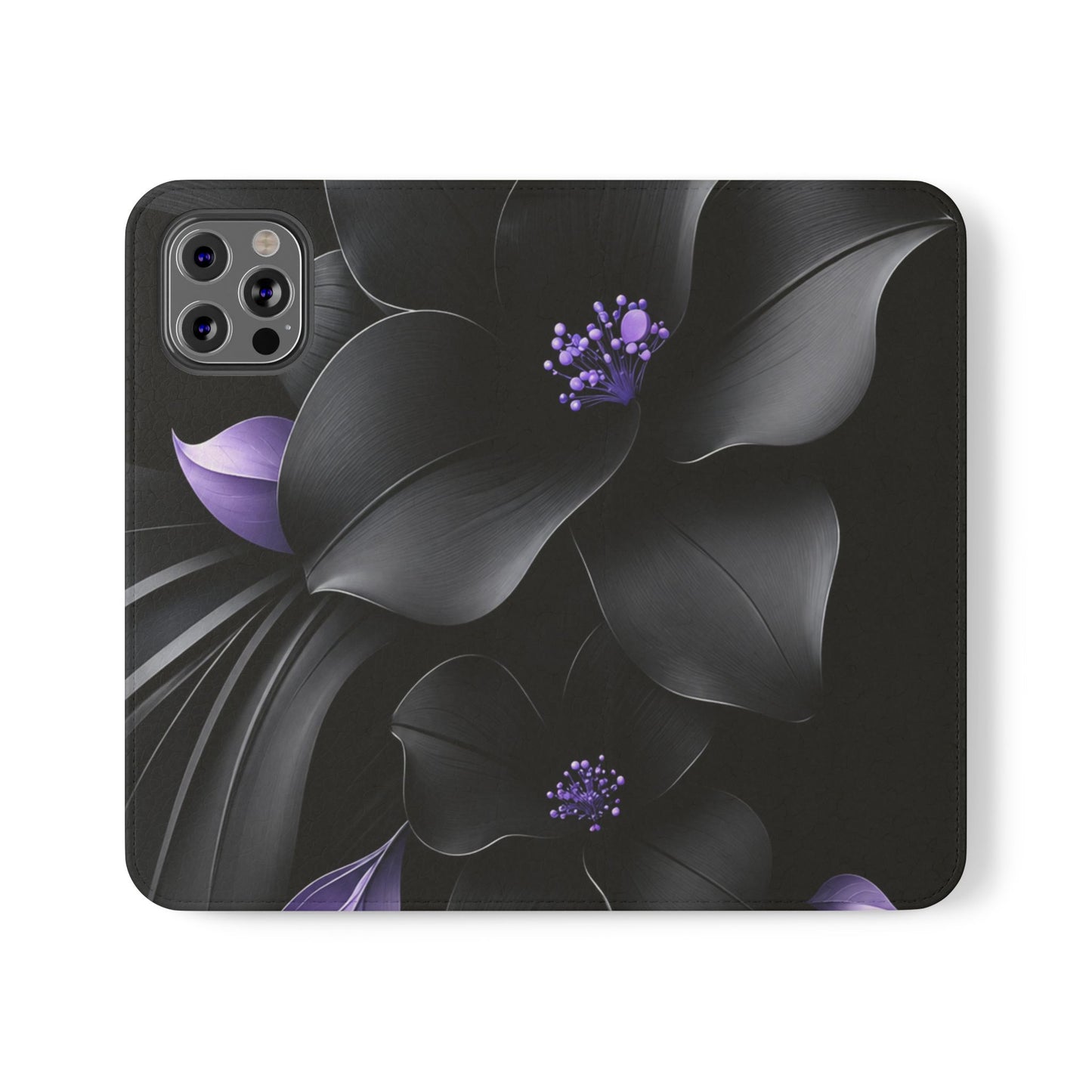 Midnight Lavender™ Flip Case for iPhone | Premium Vegan Leather Wallet Case