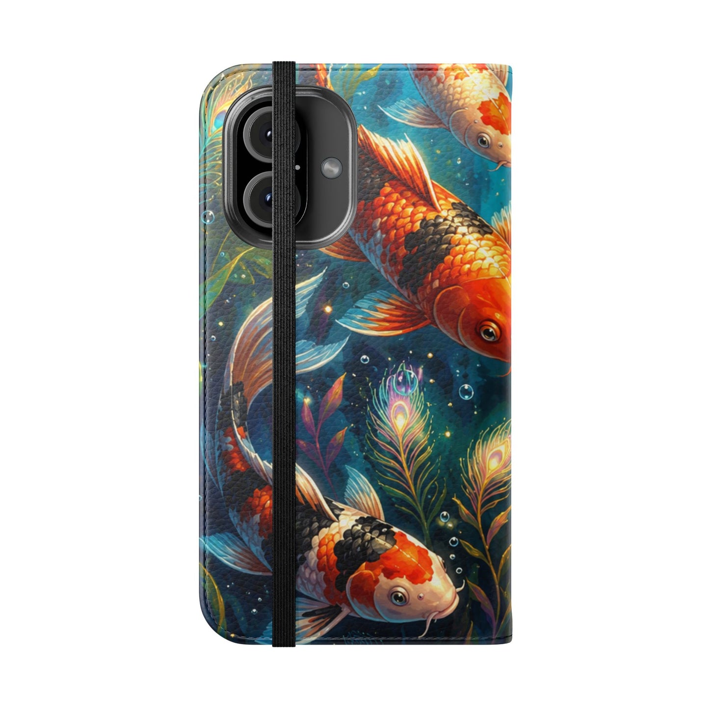 Koi Serenity™ Premium Leather Flip Wallet Case for iPhone