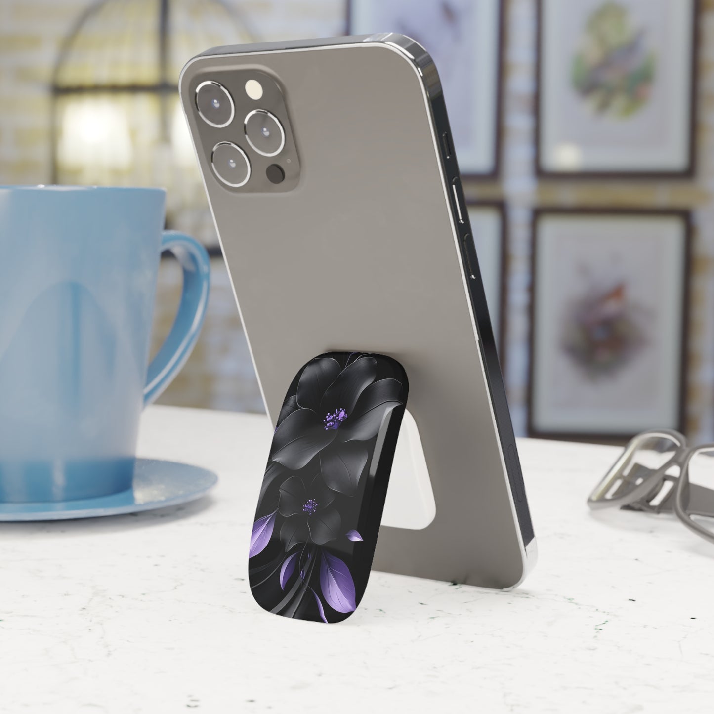 Midnight Lavender™ Phone Click-On Grip | Reusable Phone Grip & Kickstand
