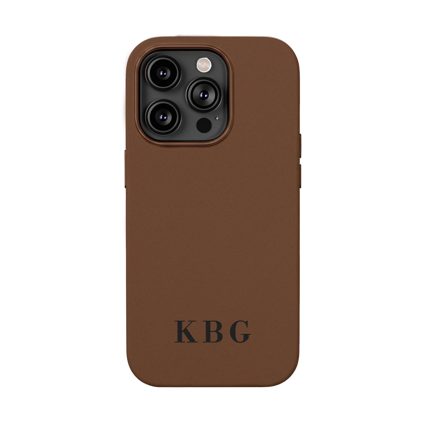Étui de téléphone en cuir PU gravé sur mesure | Monogramme personnalisé