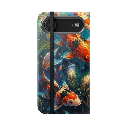 Koi Serenity™ Premium Leather Flip Wallet Case for iPhone